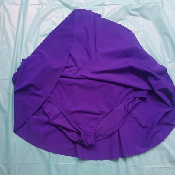 Profile Swim Skirt 24W Built in Panty 3x Plus Size Swim Bottoms Purple/Blue - Picture 7 of 9